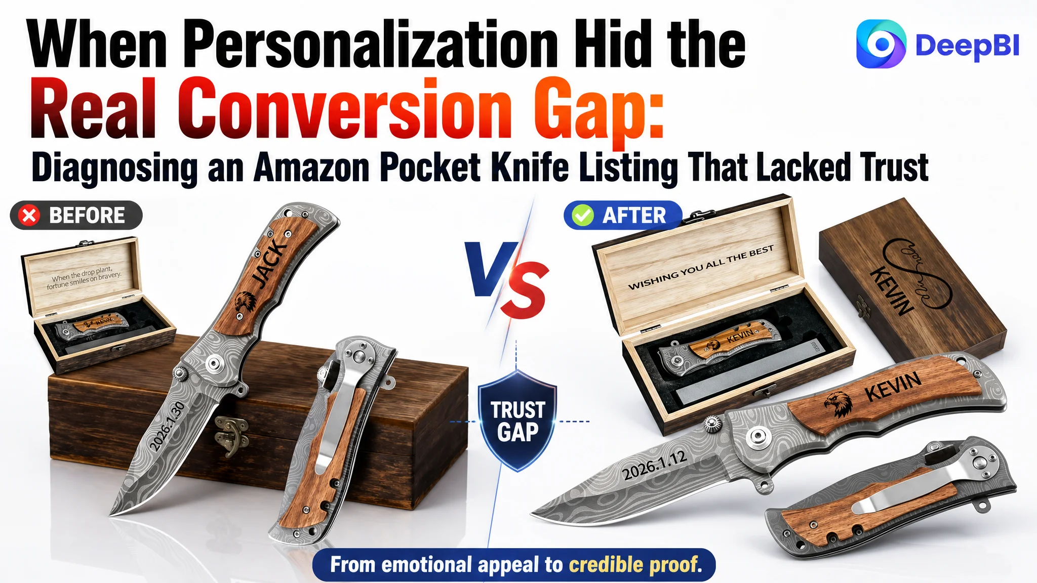When Personalization Hid the Real Conversion Gap: Diagnosing an Amazon Pocket Knife Listing That Lacked Trust